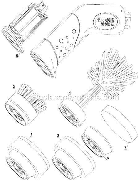 Page A Diagram and Parts List for PKS150D Type 1 Black and Decker Power Scrubber